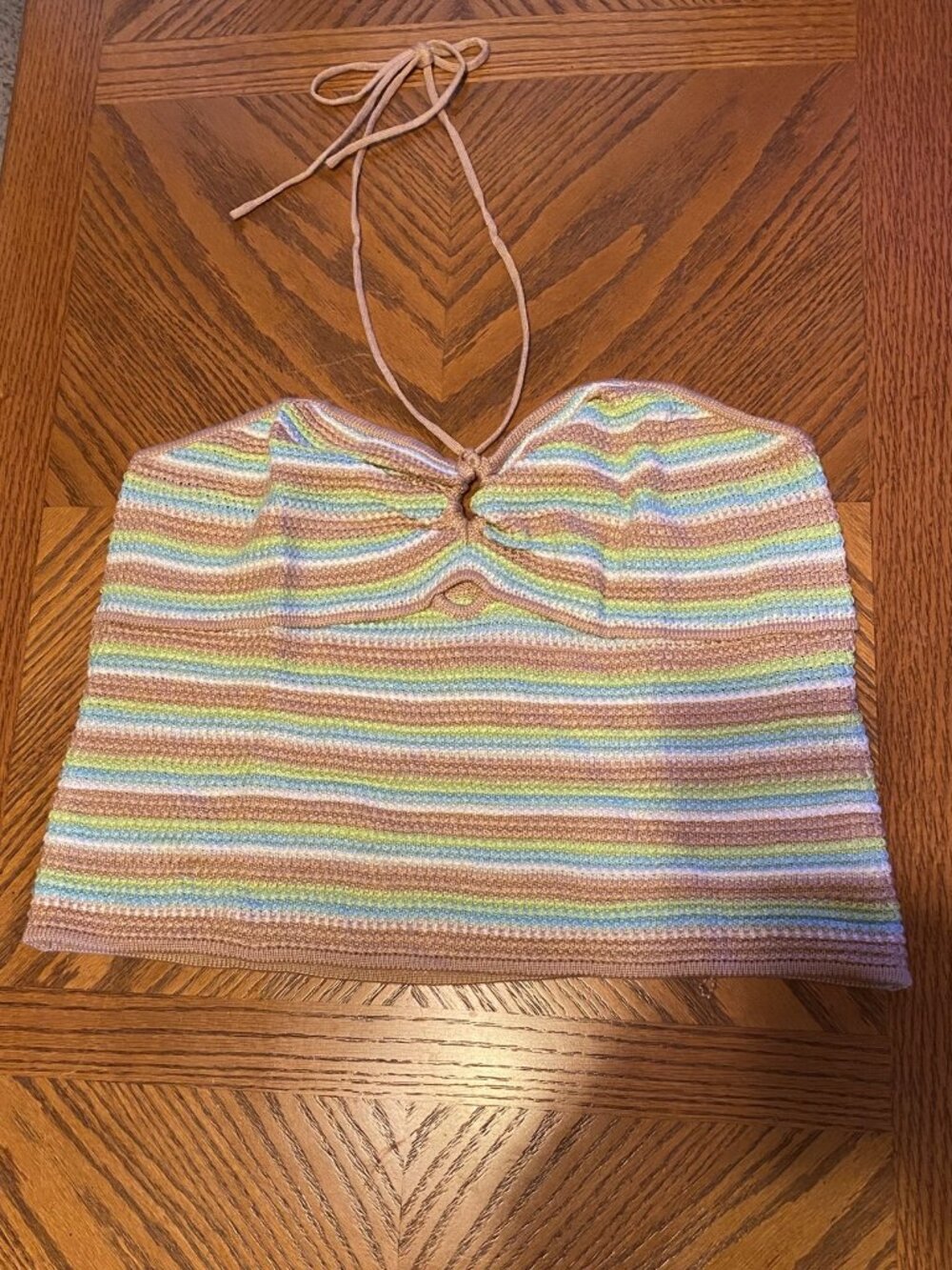 Y2K Striped Knit Halter Top - Madden NYC